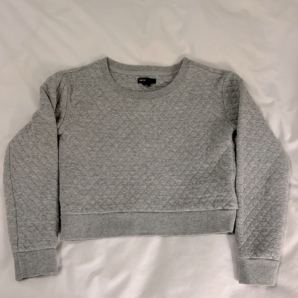 GapKids Girls sweatshirt, quilt design in grey, Size XL (12)